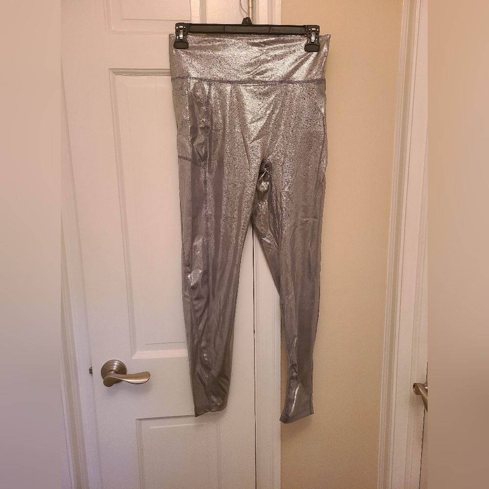 Adore Me Silver Metallic Leggings
